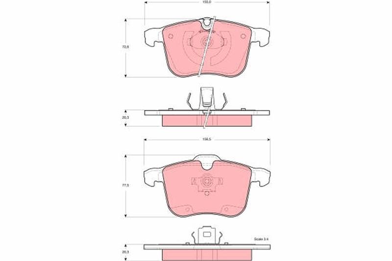 set placute frana,frana disc - TRW