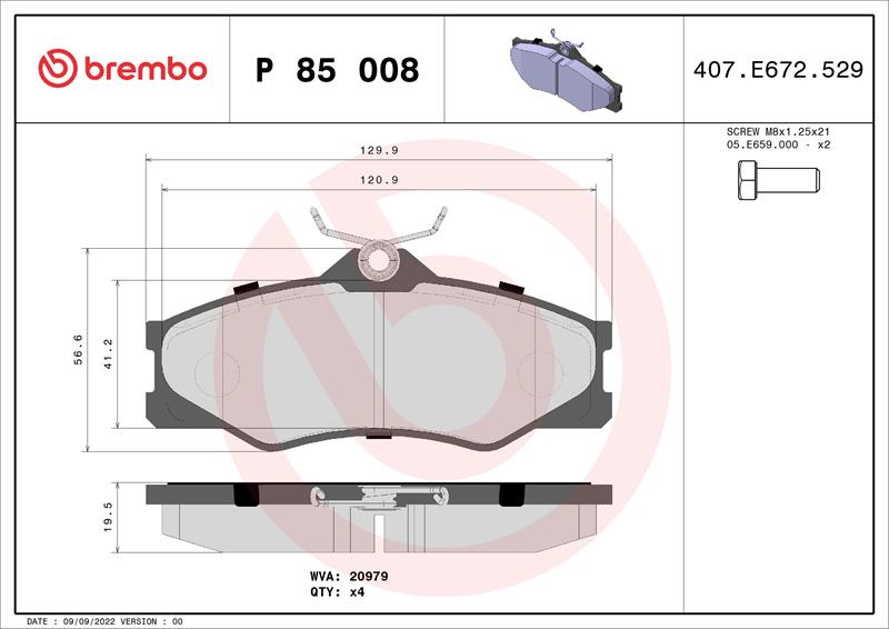 set placute frana,frana disc - BREMBO