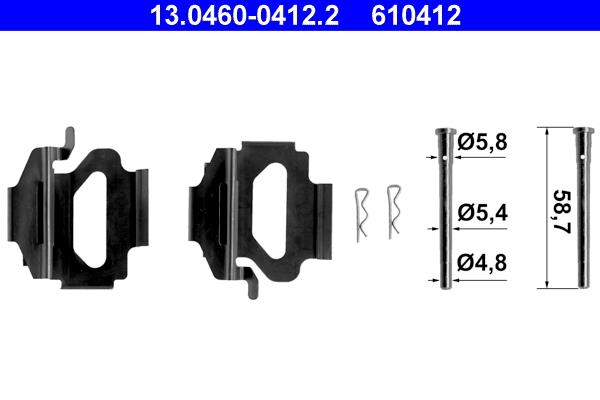 Set accesorii, placute frana - ATE
