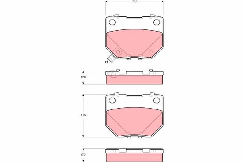 set placute frana,frana disc - TRW