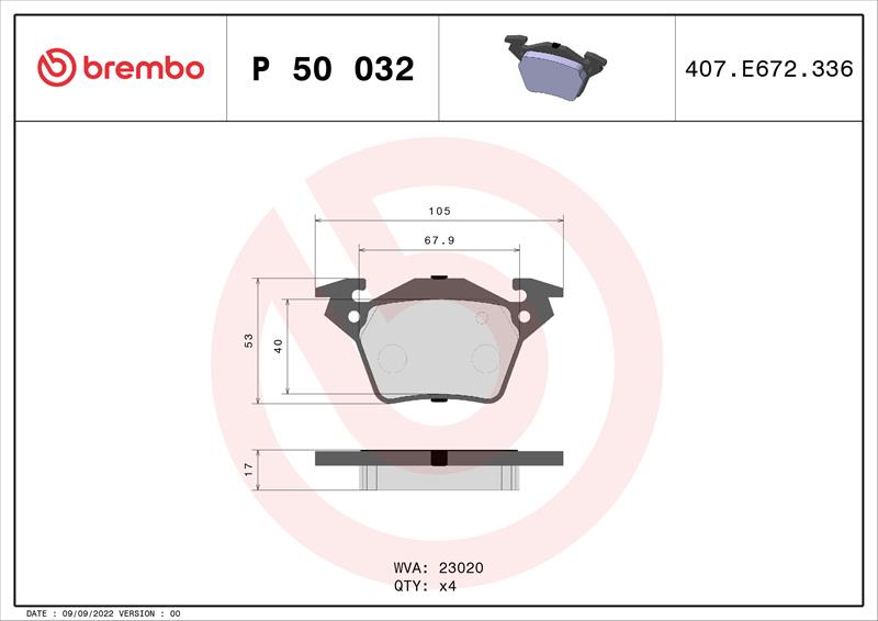 set placute frana,frana disc - BREMBO