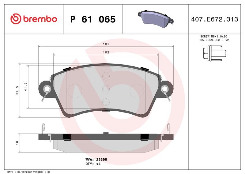 set placute frana,frana disc - BREMBO