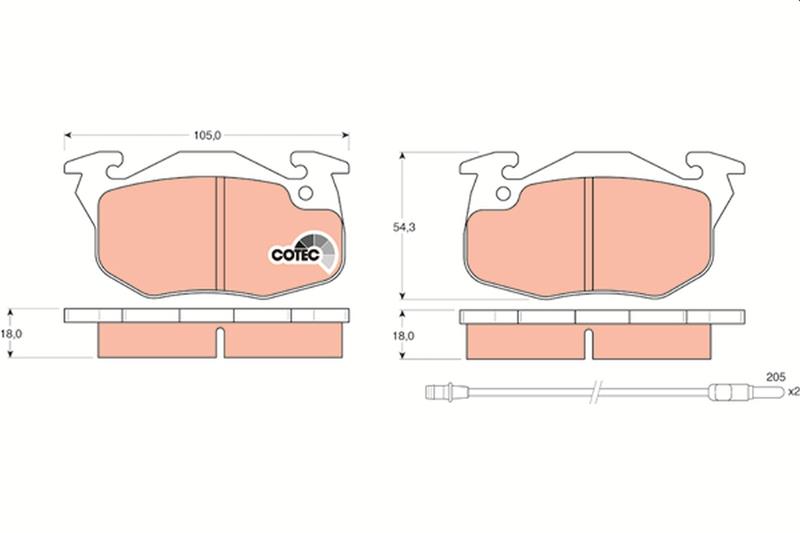 set placute frana,frana disc - TRW