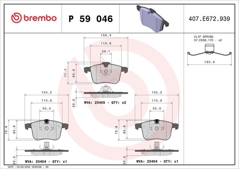 set placute frana,frana disc - BREMBO