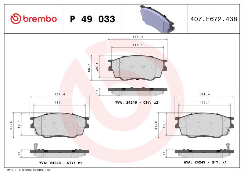 set placute frana,frana disc - BREMBO