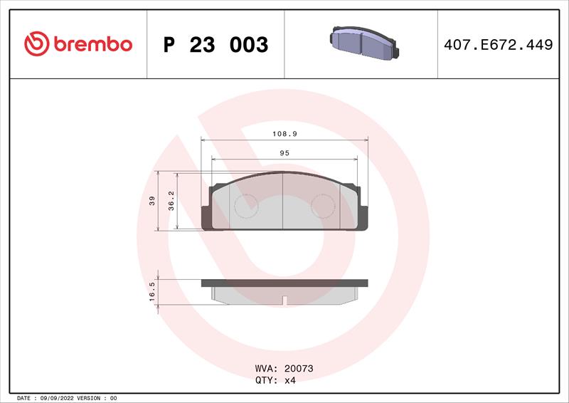 set placute frana,frana disc - BREMBO