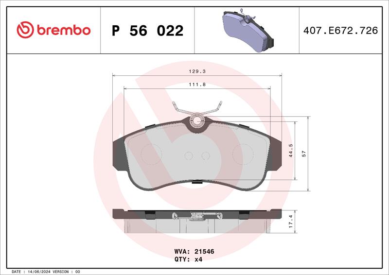 set placute frana,frana disc - BREMBO