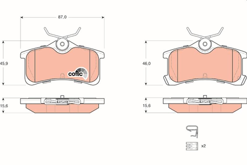 set placute frana,frana disc - TRW