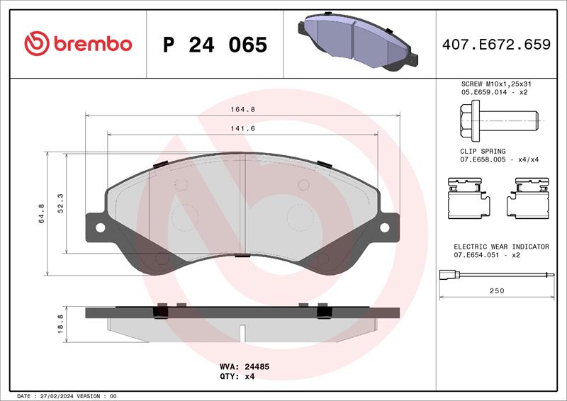 set placute frana,frana disc - BREMBO