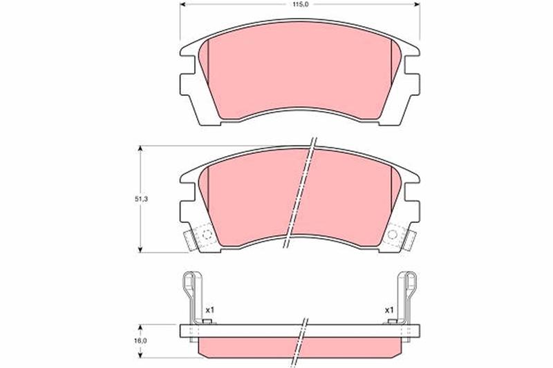 set placute frana,frana disc - TRW