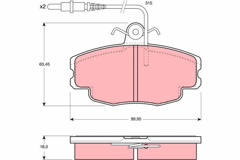 set placute frana,frana disc - TRW