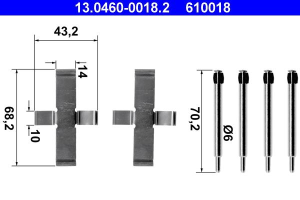 Set accesorii, placute frana - ATE
