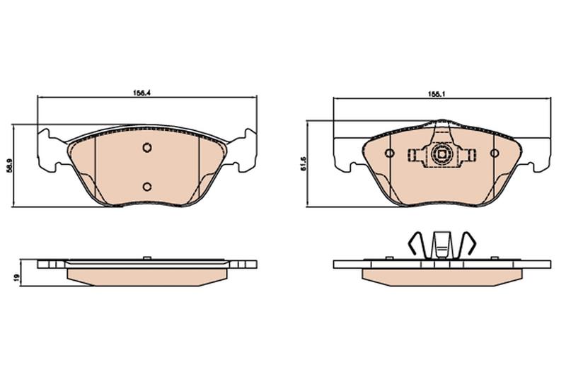 set placute frana,frana disc - TRW