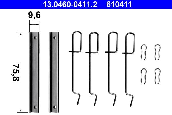 Set accesorii, placute frana - ATE