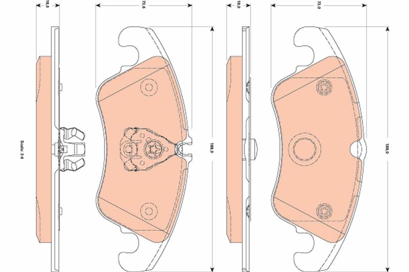 set placute frana,frana disc - TRW