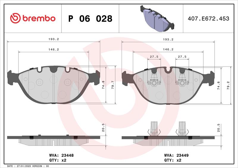 set placute frana,frana disc - BREMBO