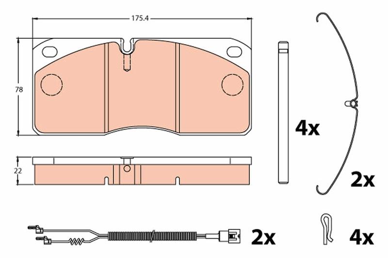 set placute frana,frana disc - TRW