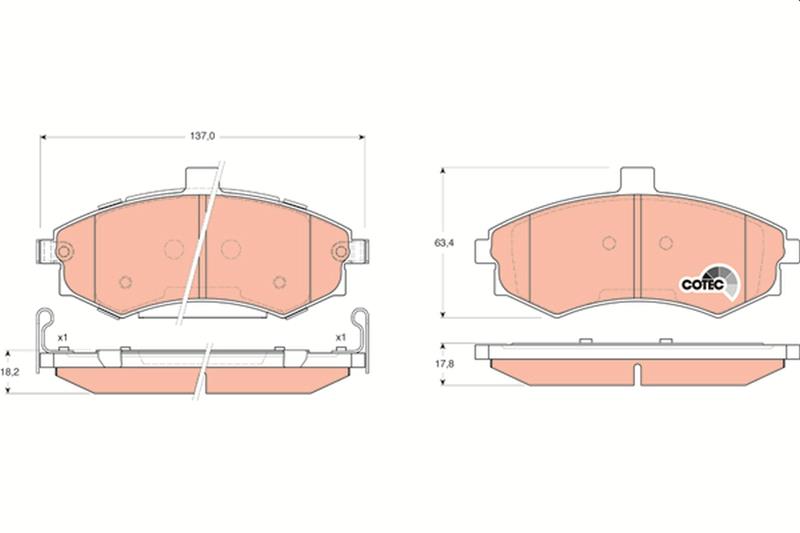 set placute frana,frana disc - TRW