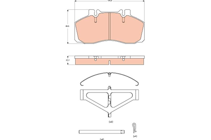 set placute frana,frana disc - TRW