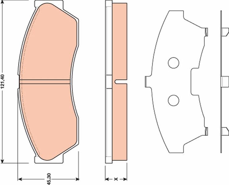 set placute frana,frana disc - TRW