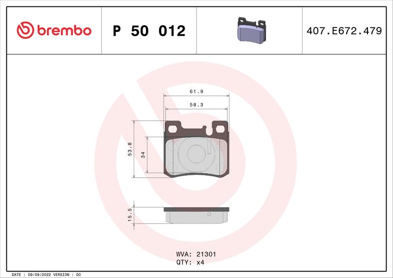 set placute frana,frana disc - BREMBO