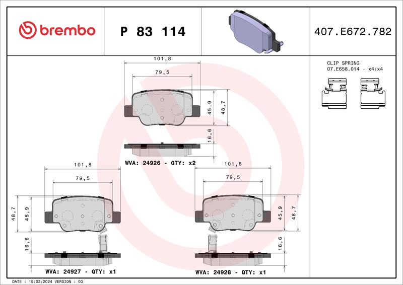 set placute frana,frana disc - BREMBO