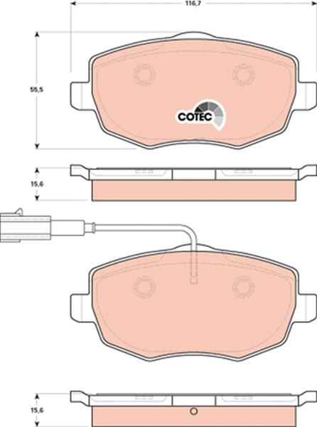 set placute frana,frana disc - TRW