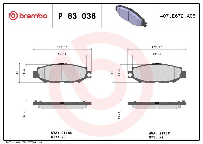 set placute frana,frana disc - BREMBO