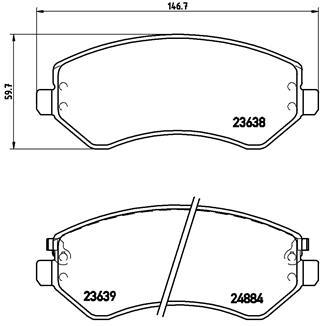 set placute frana,frana disc - BREMBO