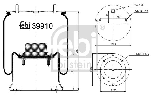 Burduf, suspensie pneumatica - FEBI BILSTEIN