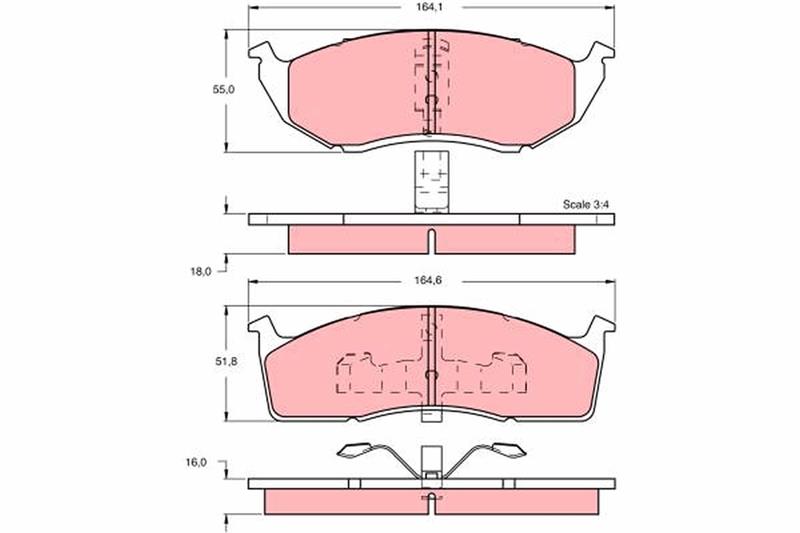 set placute frana,frana disc - TRW