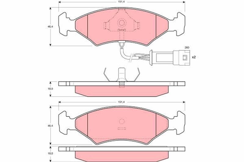 set placute frana,frana disc - TRW