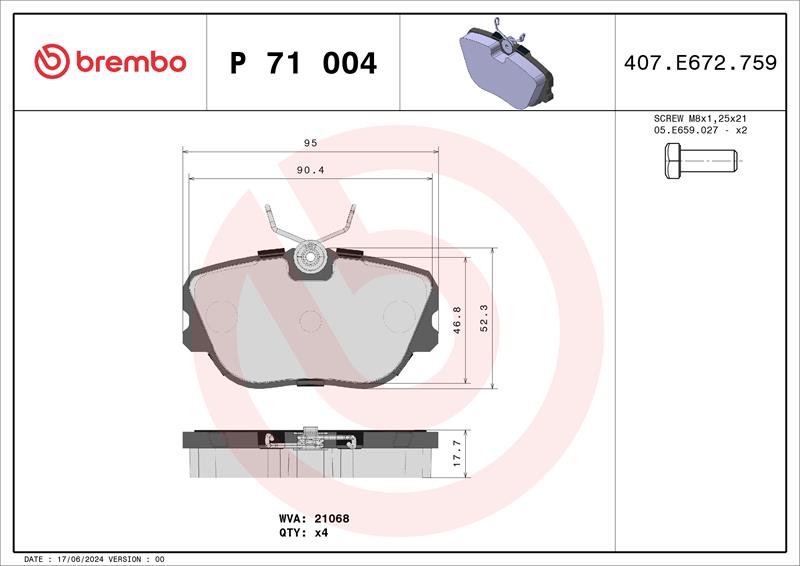 set placute frana,frana disc - BREMBO