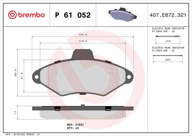 set placute frana,frana disc - BREMBO