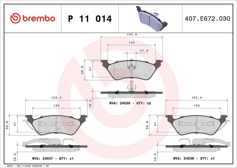 set placute frana,frana disc - BREMBO