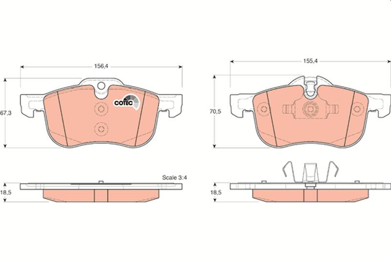 set placute frana,frana disc - TRW