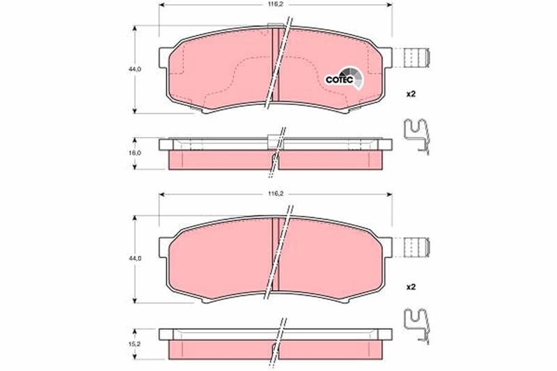 set placute frana,frana disc - TRW
