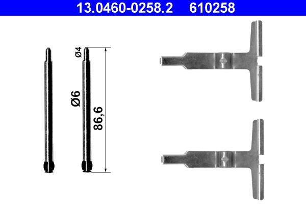 Set accesorii, placute frana - ATE