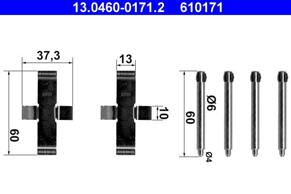 Set accesorii, placute frana - ATE