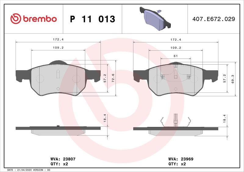 set placute frana,frana disc - BREMBO