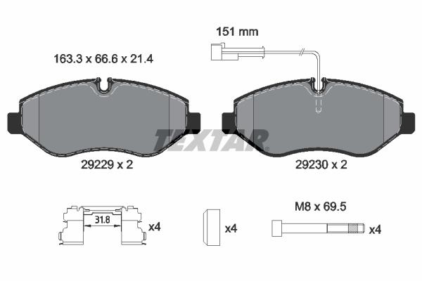 set placute frana,frana disc - TEXTAR