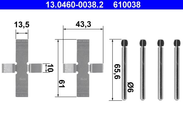 Set accesorii, placute frana - ATE