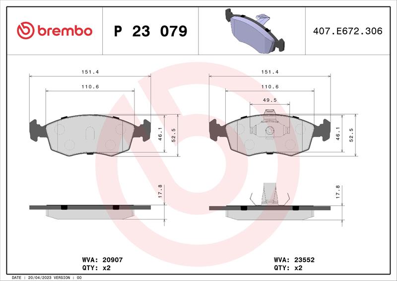 set placute frana,frana disc - BREMBO