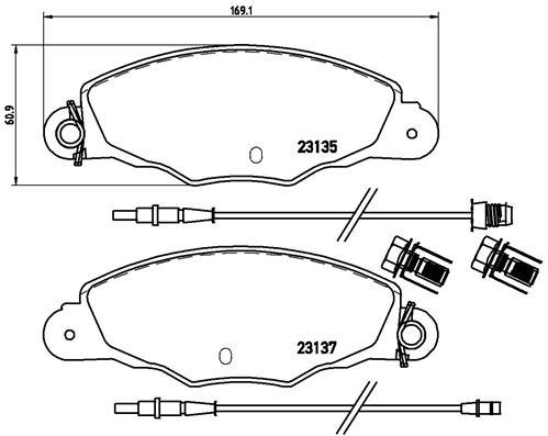 set placute frana,frana disc - BREMBO