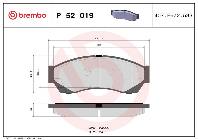 set placute frana,frana disc - BREMBO