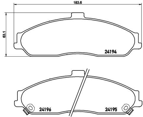 set placute frana,frana disc - BREMBO