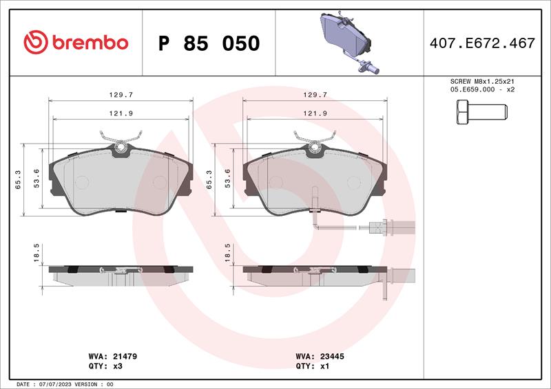 set placute frana,frana disc - BREMBO