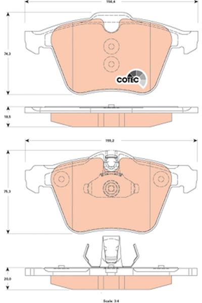set placute frana,frana disc - TRW