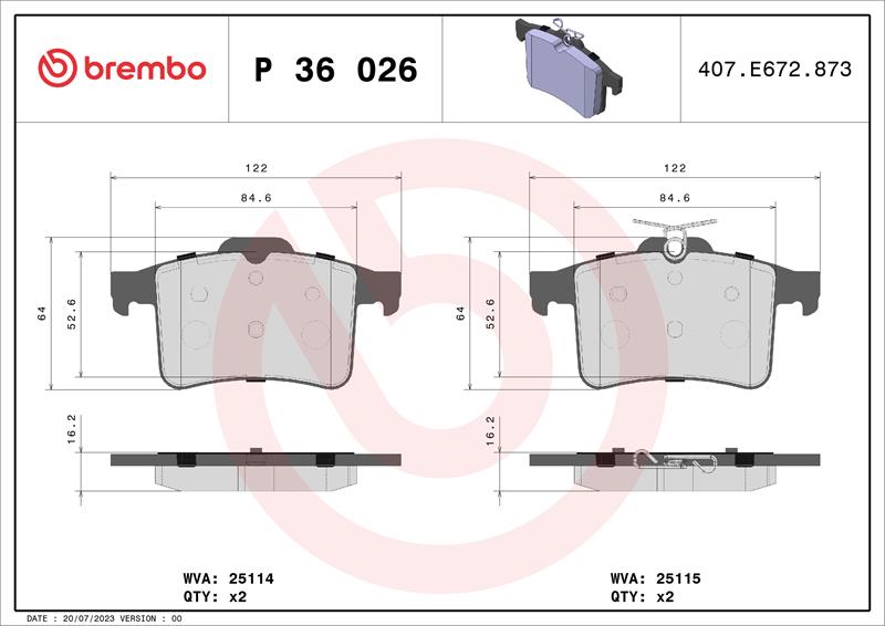 set placute frana,frana disc - BREMBO