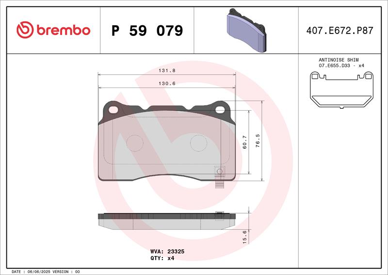 set placute frana,frana disc - BREMBO